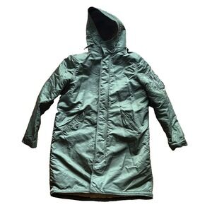 Alpha Industries‎ N-3B Parka XL Green Real Sheepskin Sherpa Lined U.S. Property